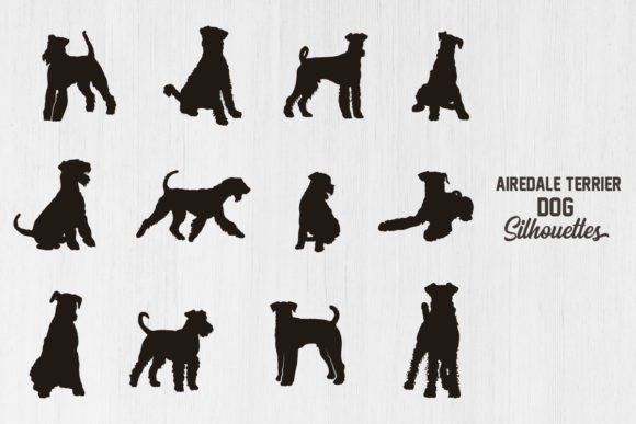 Airedale Terrier Dog Silhouettes