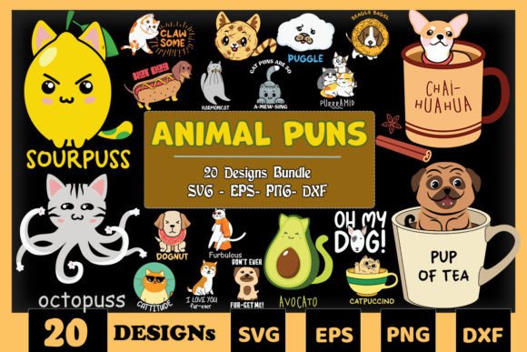 Animal Puns Bundle SVG 20 Designs Review