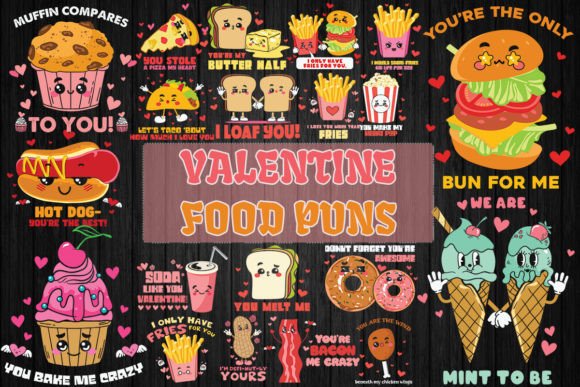 Food Puns Valentine Bundle 20 SVG