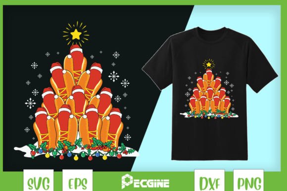 Hot Dog Fast Food Tree Christmas Tree: A Playful Holiday Design for Embroidery