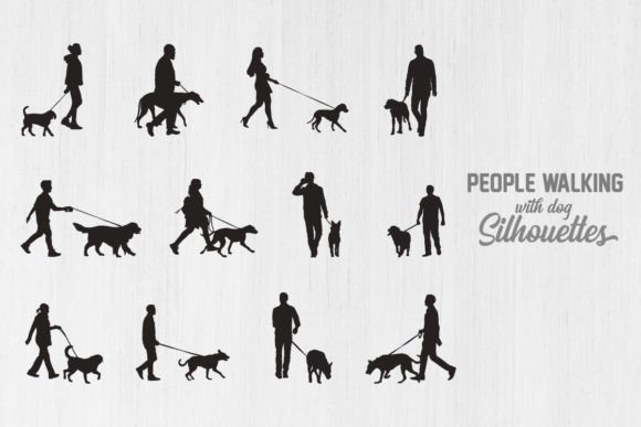 Walk with Dog Silhouettes